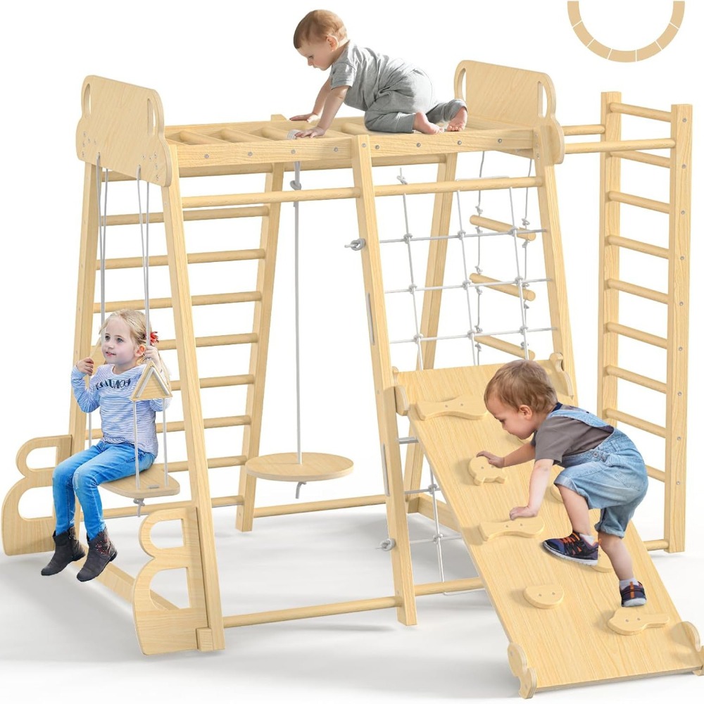 Kids Outdoor Climbing Frame - Indoor Jungle Gym 9-in-1 Speeltuin Klimrek