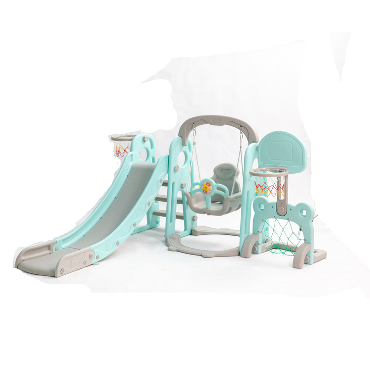 Kids Outdoor Climbing Frame - Kinderbinnenspeeltuin glijbaan & schommel combinatie 3-in-1